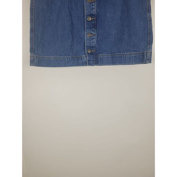 Loft Skirt 6 Womens Mid Length Medium Wash Buttonfly Pockets Summer Denim - Picture 2 of 8